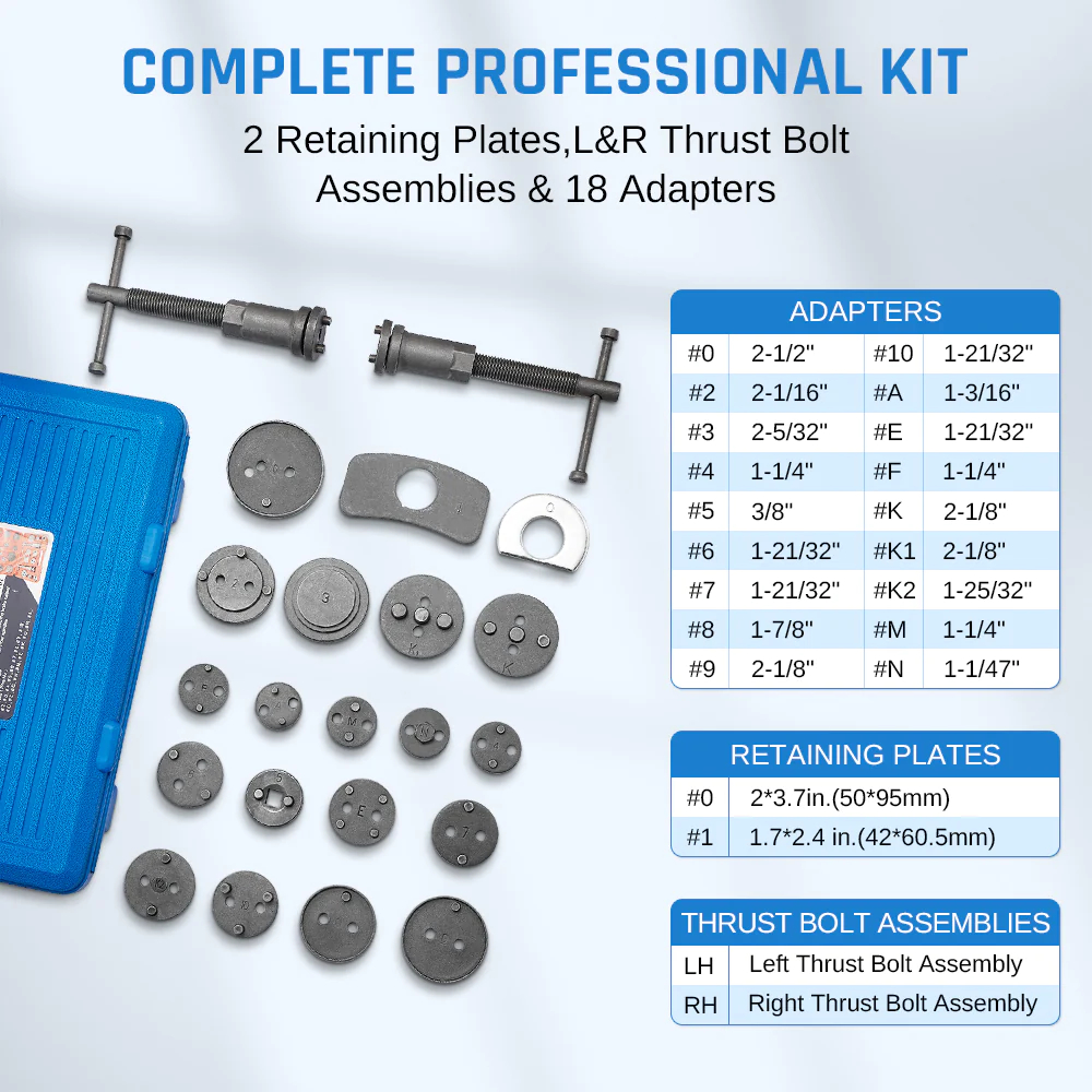 Professional Automobile Repair Tool 22pcs Disc Brake Pad &amp; Caliper Service Tool Kit