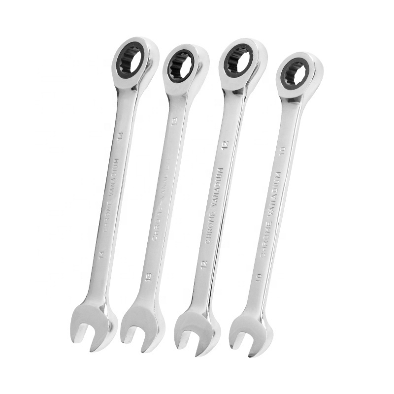 Durable CR-V Steel 6-14mm Ratchet Wrench Combination Set Metric Repair Tool Set with Rack Organizer