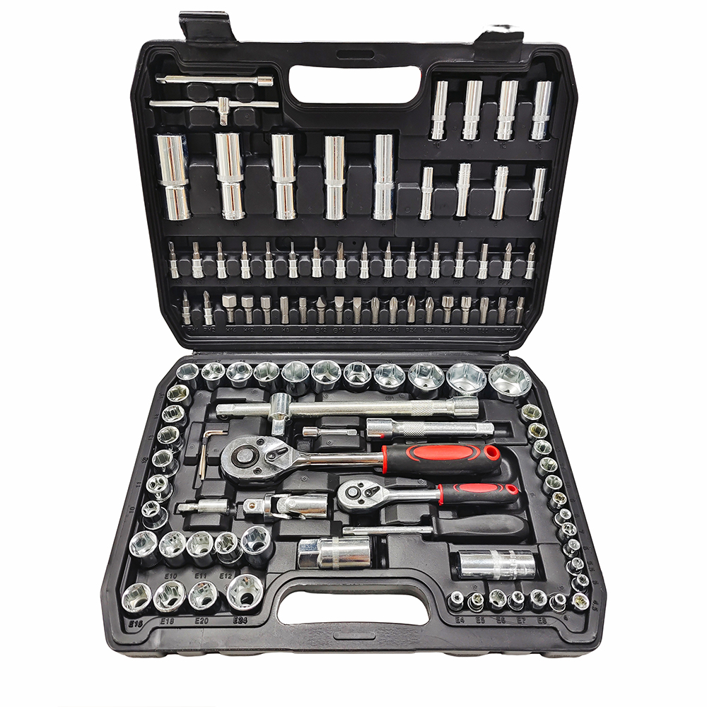Professional 108/150/172pcs Socket Set Durable Versatile 1/4 3/8 Inch Drive Auto Repair Tool Case Customizable OEM Bag