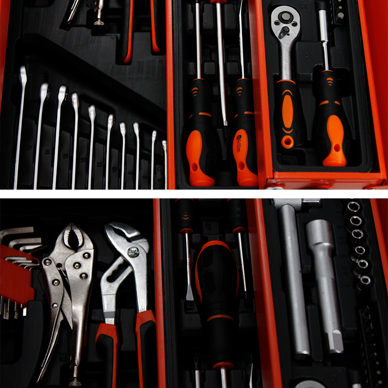 Wholesale 85pcs Portable Folding Iron Tool Box Auto Repair Household Car Storage Multi-functional Tool Set