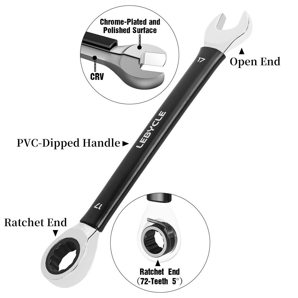LEBYCLE Bike 6-18 mm Open-End Ratchet Wrenches Bicycle Flexible Ratchet Wrench Set Cycling Universal Shop Repair Tools
