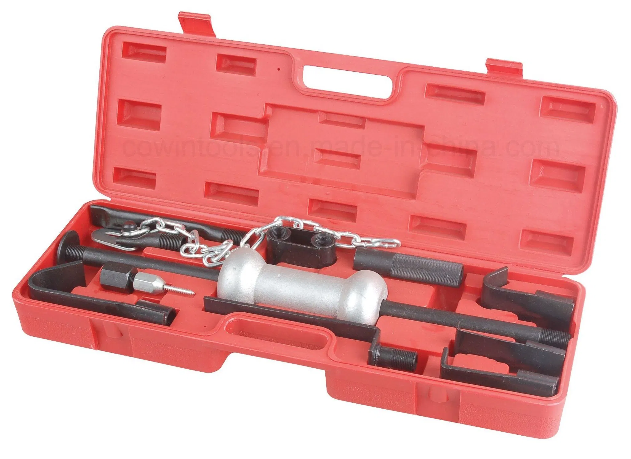13PC Dent Puller Set 10lb Steel Slide Hammer Puller Garage Car Repair Tools