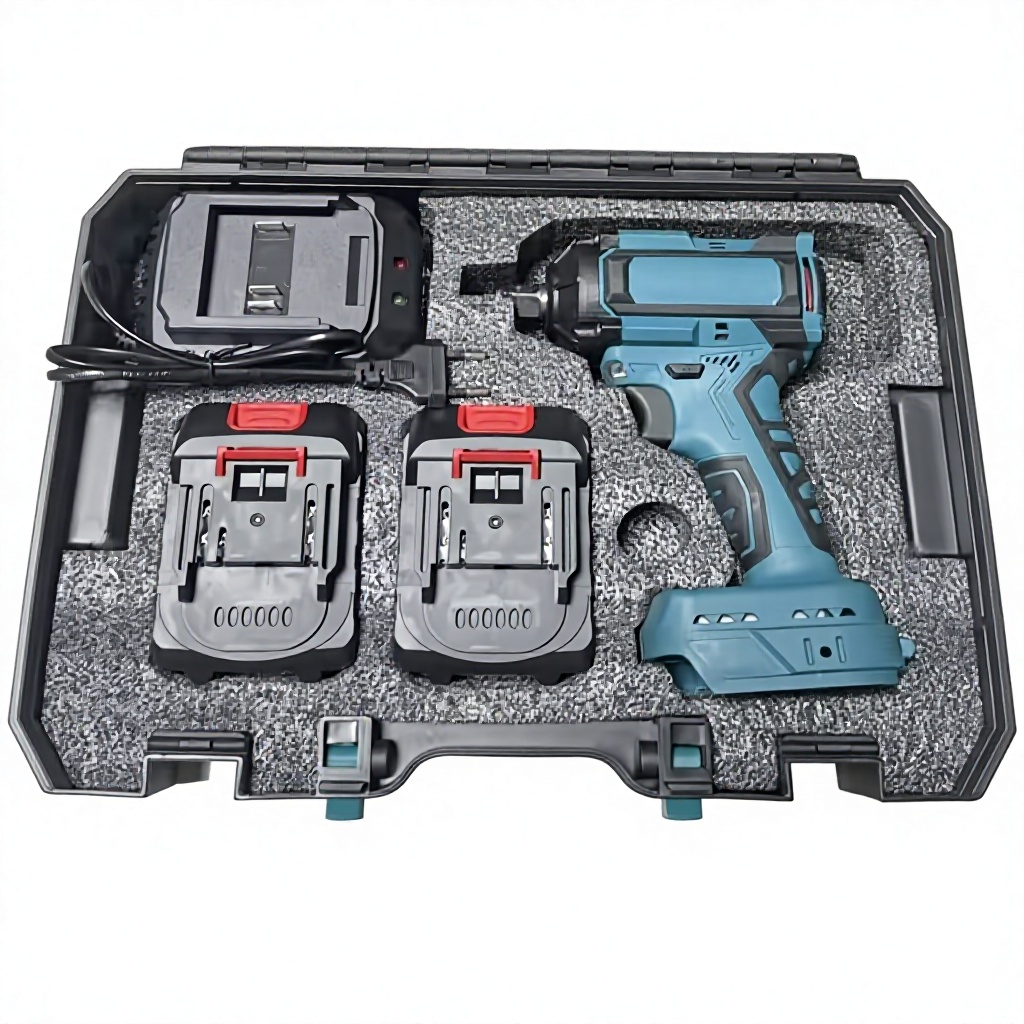 Professional 21V Brushless Lithium-Ion Battery Impact Wrench Ratchet Set Handheld Industrial 500N.m Torque 1/2 in Drive 220W 12A