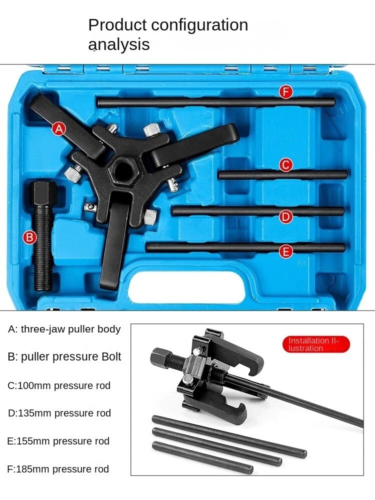 Harmonic Damper Pulley Puller Kit Automotive Repair Tools Professional Vehicle Tools for GM Chrysler Mitsubishi