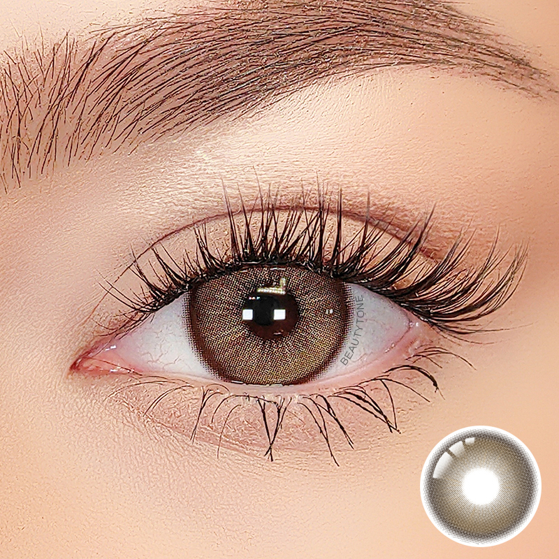 BeautyTone 3-Tone Cosmetic Color Contact Lenses Olive Brown 1 Pair Yearly Eyeglasses Care Colorful Eye Contact Lentes