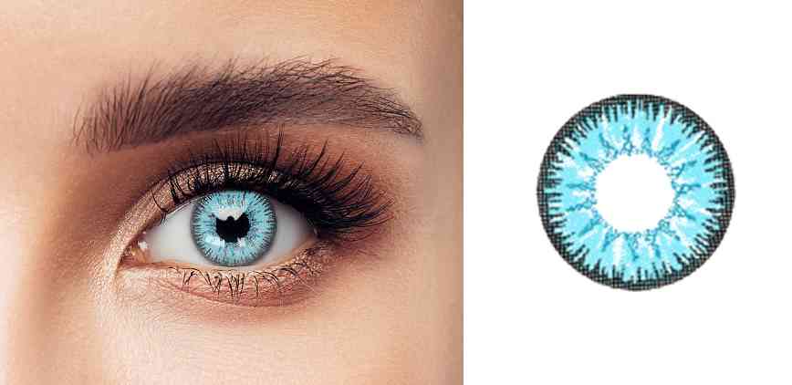 Colored contact lens design — vibrant cosmetic lens pattern for beauty and fashion brands
