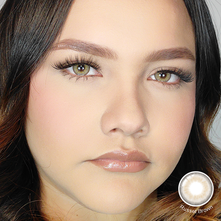Contact Lenses 14mm Custom Color Eye Lens Russet Brown Cheap Makeup for Dark Eyes Lentes De Contacto De Hidrogel