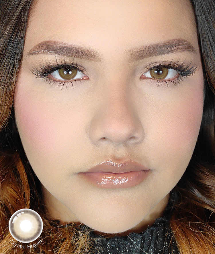 Crystal Brown Eye Lenses Colour Lens Natural Non-prescription Hydrogel Lentes De Contactos 2025 Wholesale Colored Contacts
