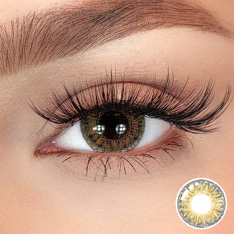 Pure Hazel Prescription Colored Contact Lenses 14.5mm Eyewear Hydrogel Affordable Medical Contact Lens for Dark Eyes