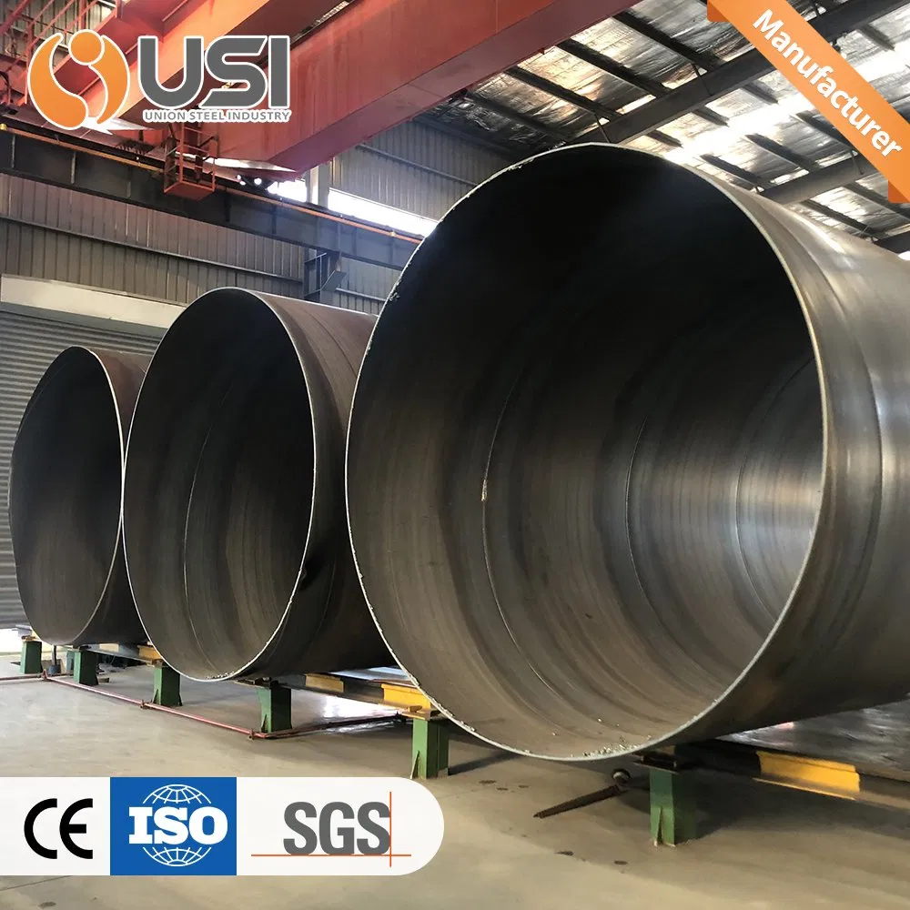 Venta directa de fábrica de tubería de espiral sumergida de arco soldado de carbono SSAW de gran diámetro para la construcción de oleoductos