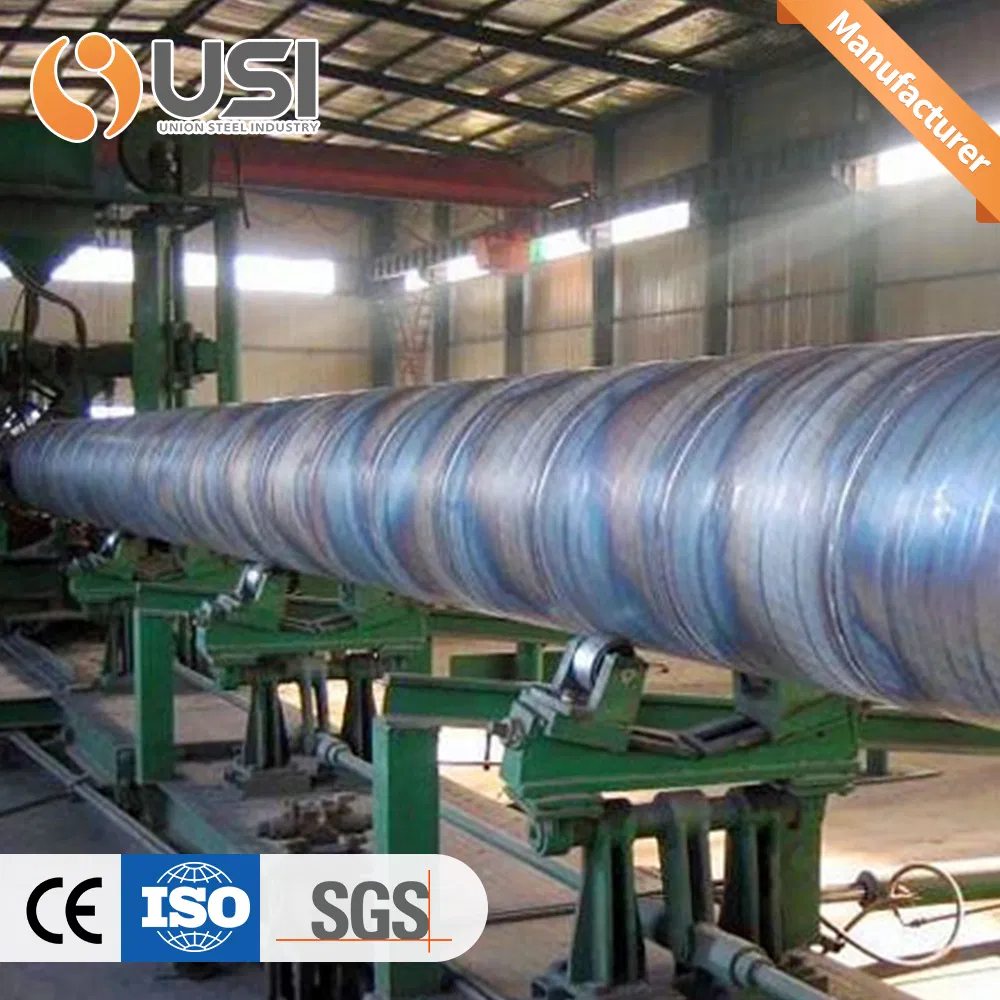 Tubería de acero SSAW, tubería de arco sumergido en espiral, tubería de acero en espiral/ Od: 219mm-4064mm/Wt: 3.2-40mm X70 Tubería SSAW soldada de fábrica, tubería de línea en ASTM