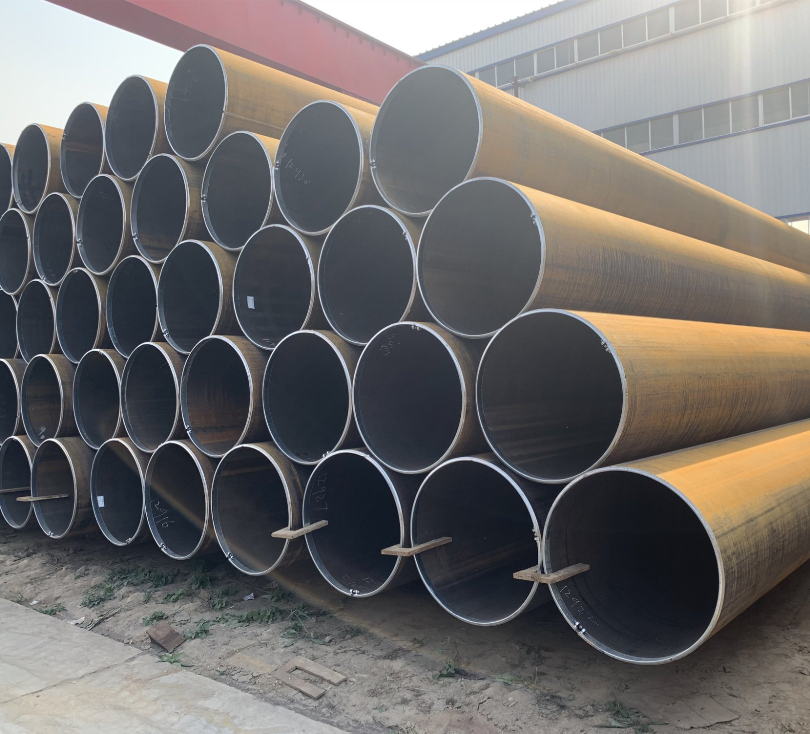 Acero al Carbono S275jr S355joh S355j2h Tubos de Línea Soldados por Arco de Doble Costura Jcoe Sawl Dsaw para Pilas Tubulares