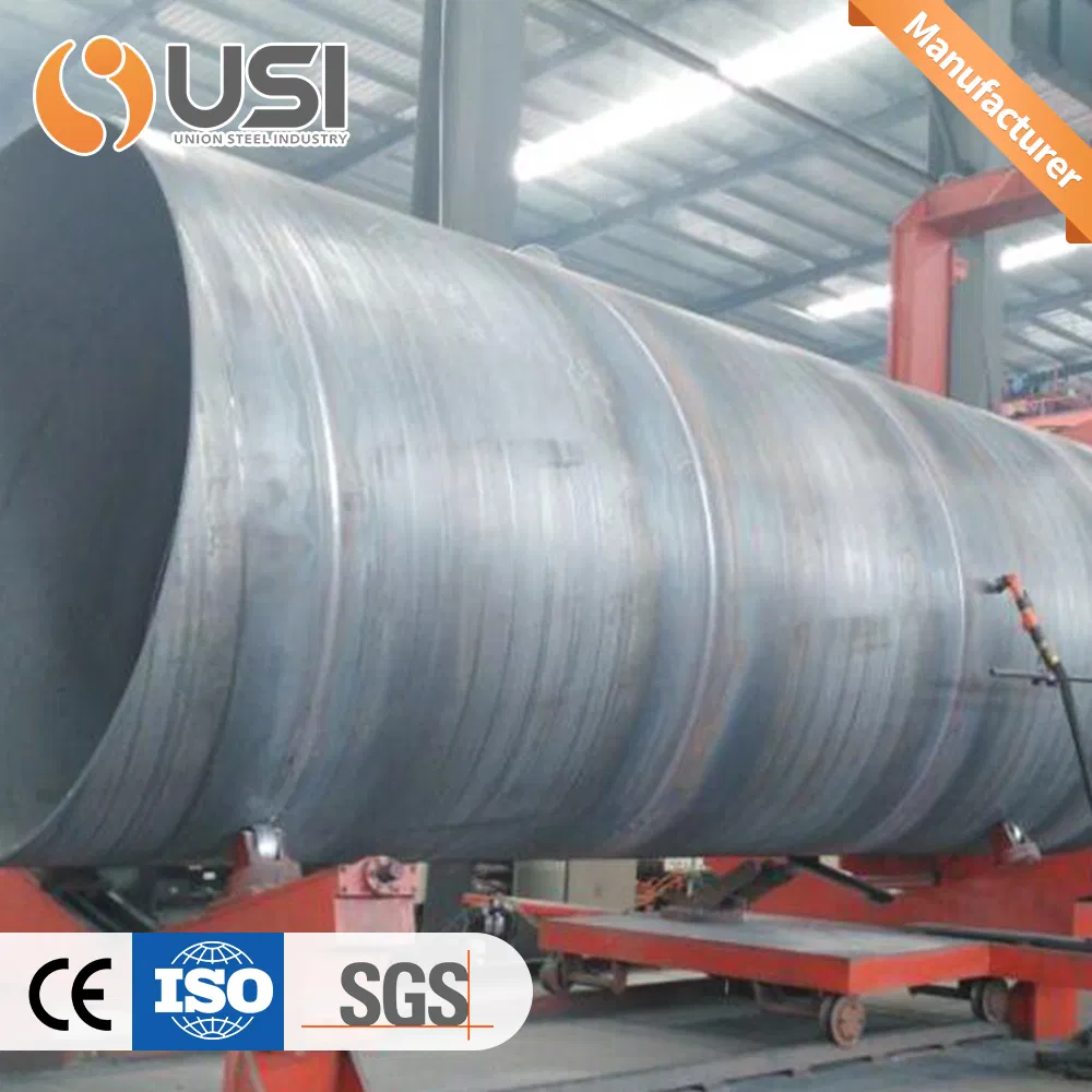 Venta directa de fábrica de tubería de espiral sumergida de arco soldado de carbono SSAW de gran diámetro para la construcción de oleoductos