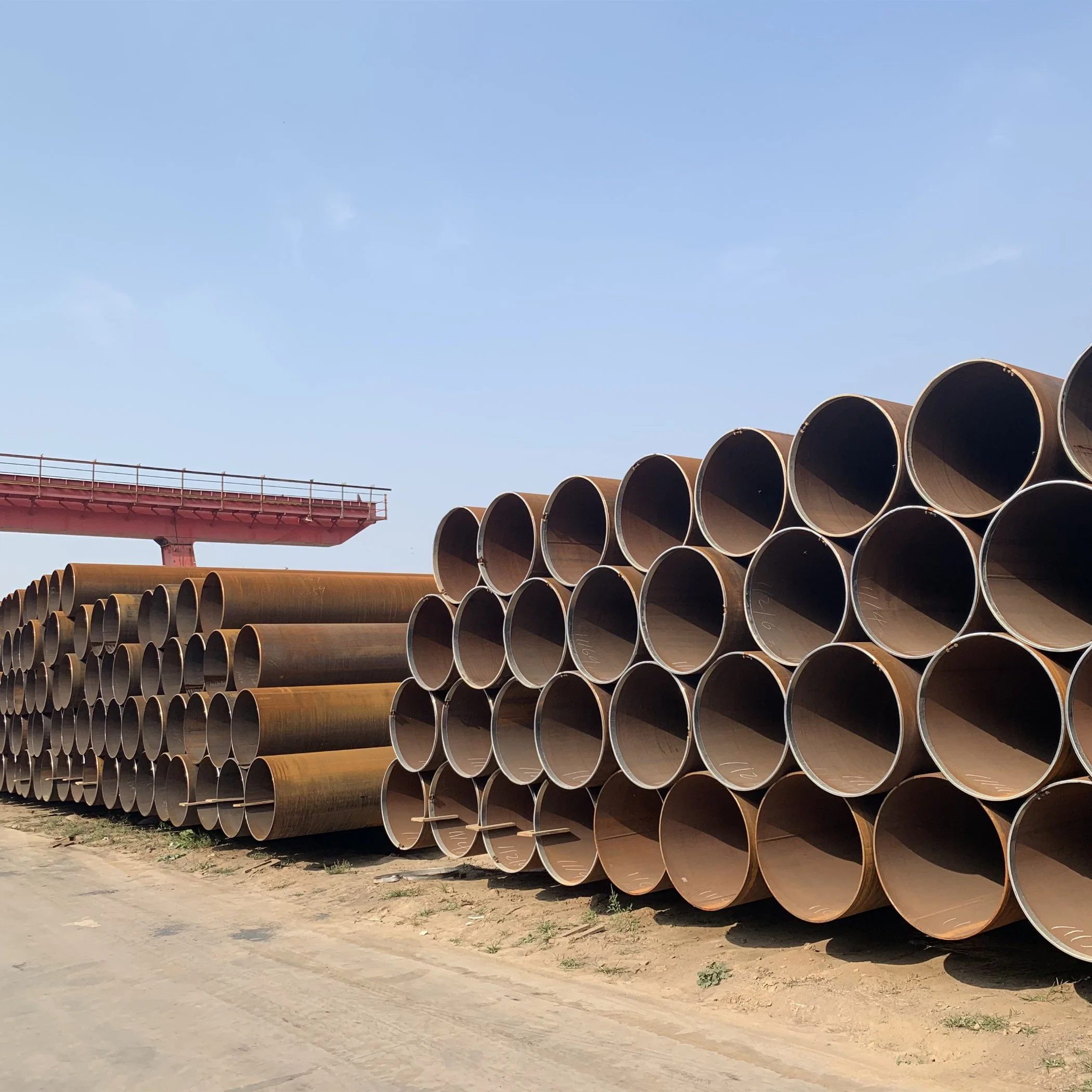 Acero al Carbono S275jr S355joh S355j2h Tubos de Línea Soldados por Arco de Doble Costura Jcoe Sawl Dsaw para Pilas Tubulares
