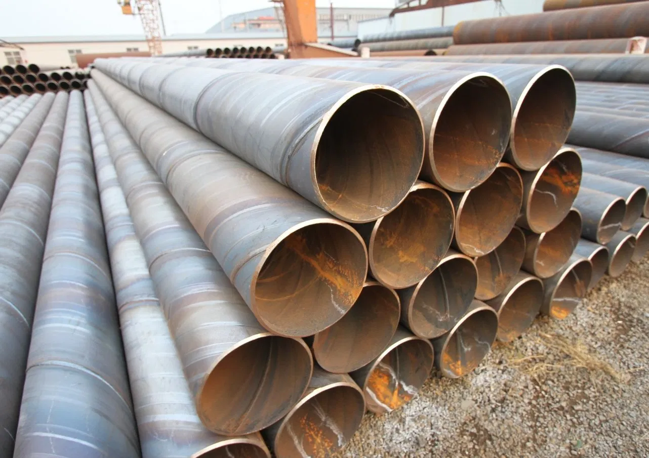Tubo de acero SSAW - Tubo soldado por arco sumergido en espiral para la transmisión de agua / petróleo / gas
