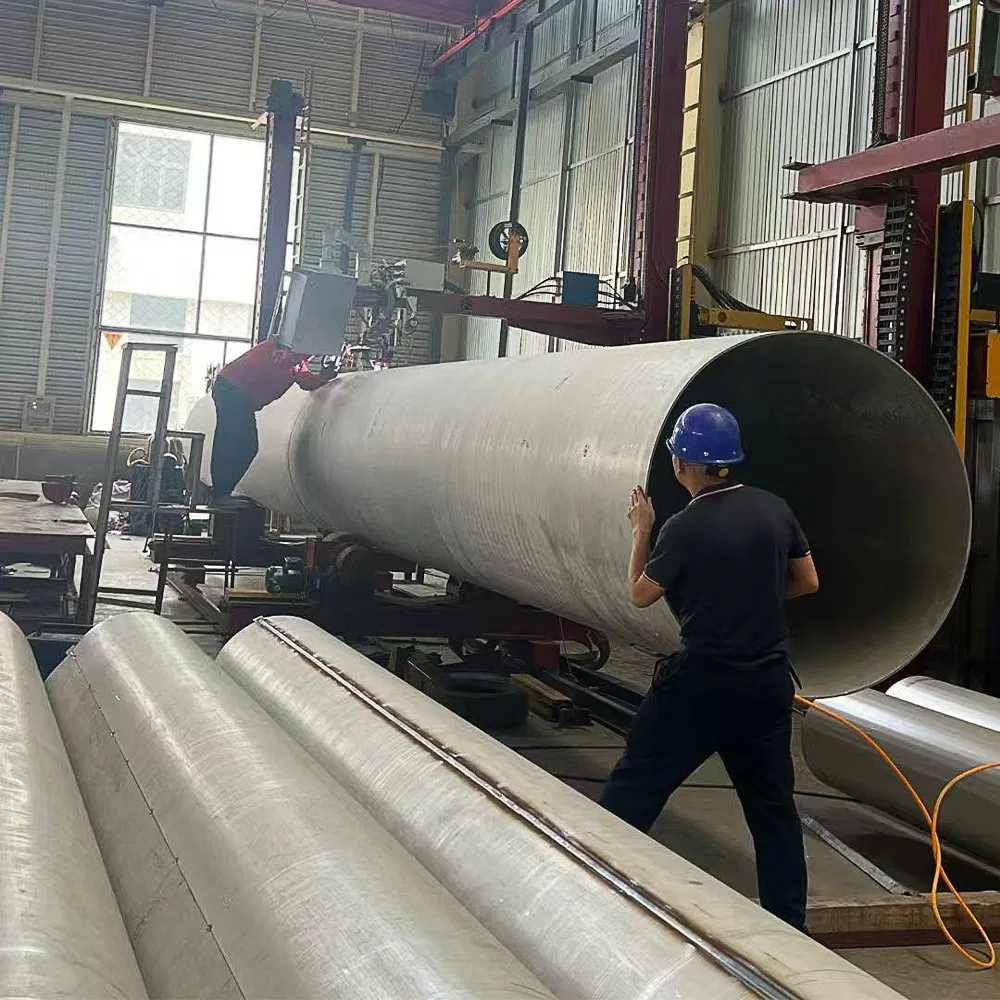 Tubería de acero al carbono de soldadura de costura recta de gran calibre Tubería de acero UOE Q195 Q235B Q355b S235jr S355jr/J0/J2 Tubería de acero
