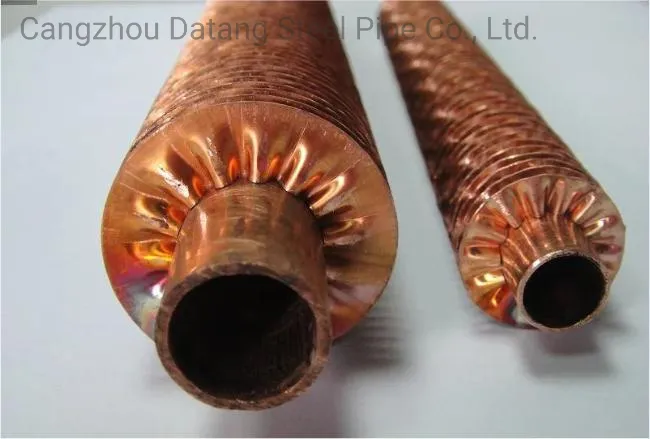 Fábrica de suministro de tubos de aletas enrolladas en espiral de acero inoxidable con alta frecuencia, tubos de aletas de aluminio/cobre, producción en masa