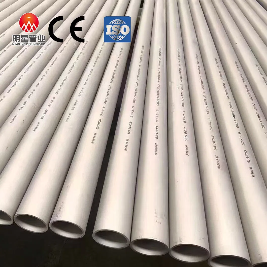 Premium 1/4"-10" Od 1-6mm THK 304/316L GB/T14976 ASTM A312 En10216 JIS G3459 DIN2462 Tubo de acero inoxidable sin costura para tuberías de fluidos químicos resistentes a ácidos en plantas