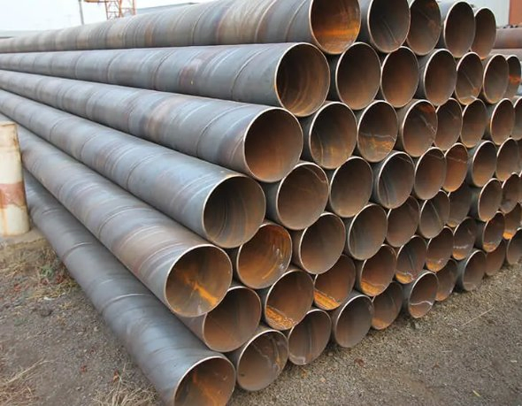 Tubería soldada de carbono negro ASTM A53/GB/T 3091 LSAW de acero al carbono para construcción, fábrica directa y tamaños personalizados