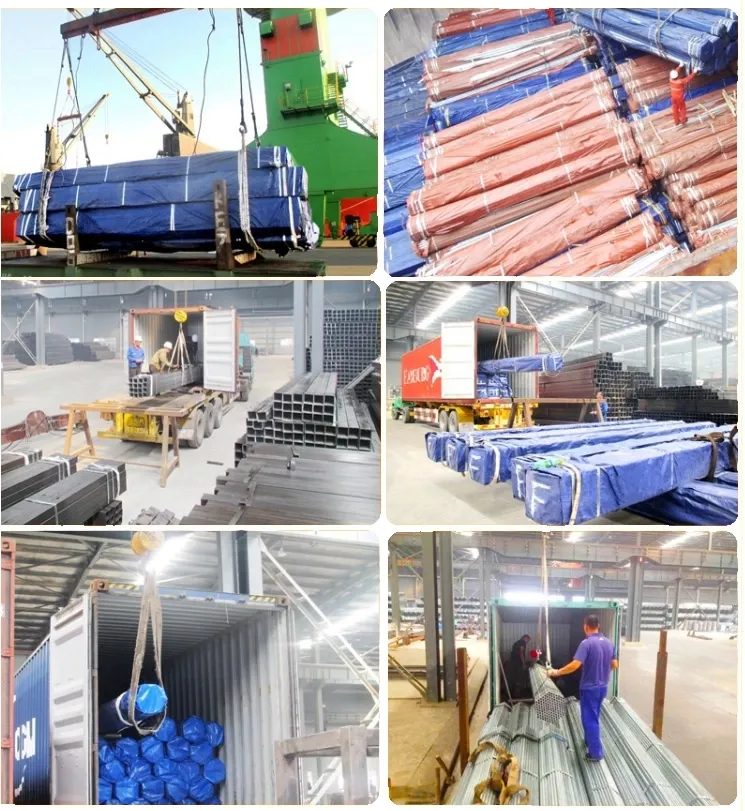 Carga de contenedor con tubos galvanizados