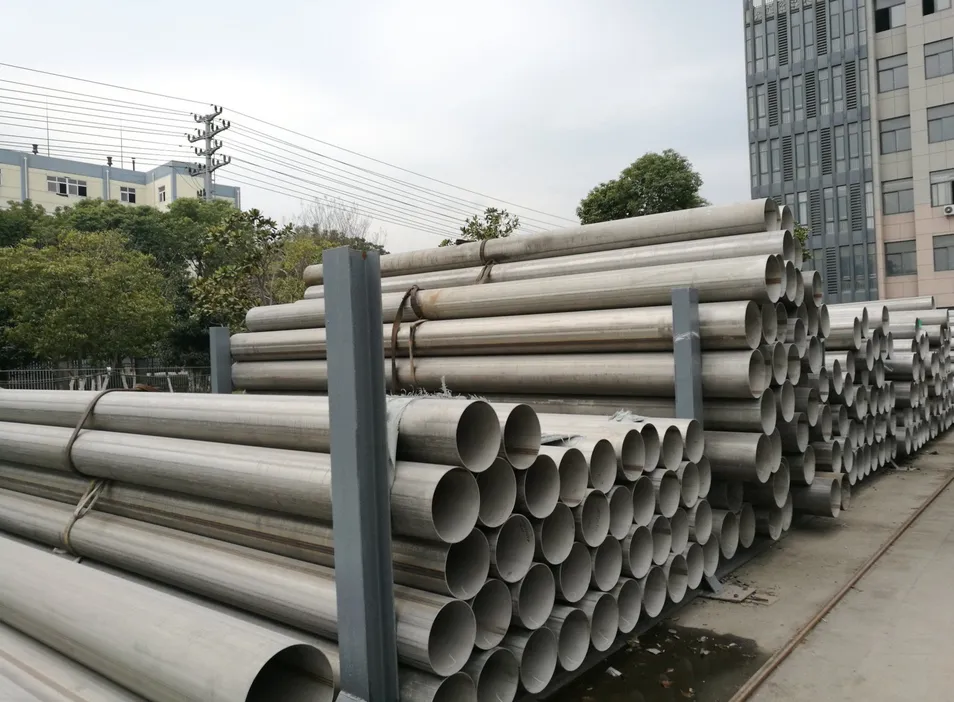 Tubería de acero inoxidable soldada super dúplex para la construcción naval, uso de grandes tubos LSAW