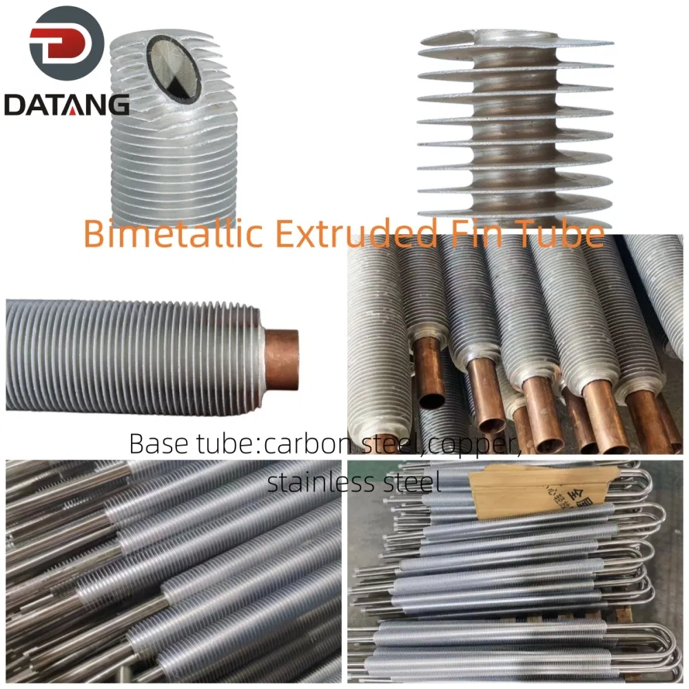 Tubo de aletas bimetálico extruido