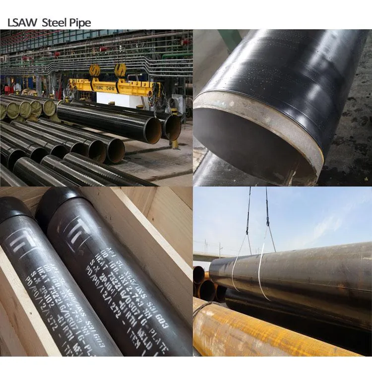 Tubería de acero LSAW Jcoe con superficie anticorrosión Fbe/ 3lpe Ect para la construcción de tuberías submarinas