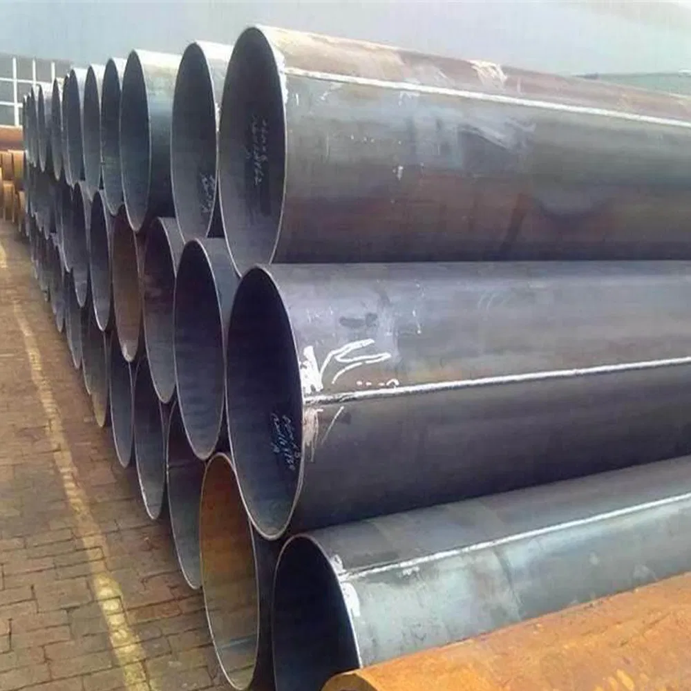 Tubería de acero al carbono de soldadura de costura recta de gran calibre Tubería de acero UOE Q195 Q235B Q355b S235jr S355jr/J0/J2 Tubería de acero