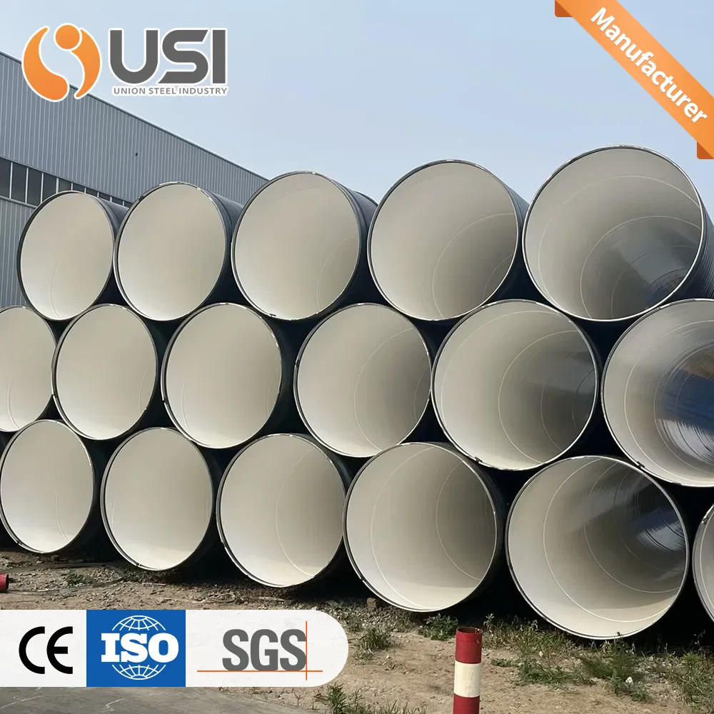 Venta Directa de Fábrica Tubería de Acero SSAW / LSAW Doble Capa Recubierta de FBE Anticorrosión para Transporte de Agua
