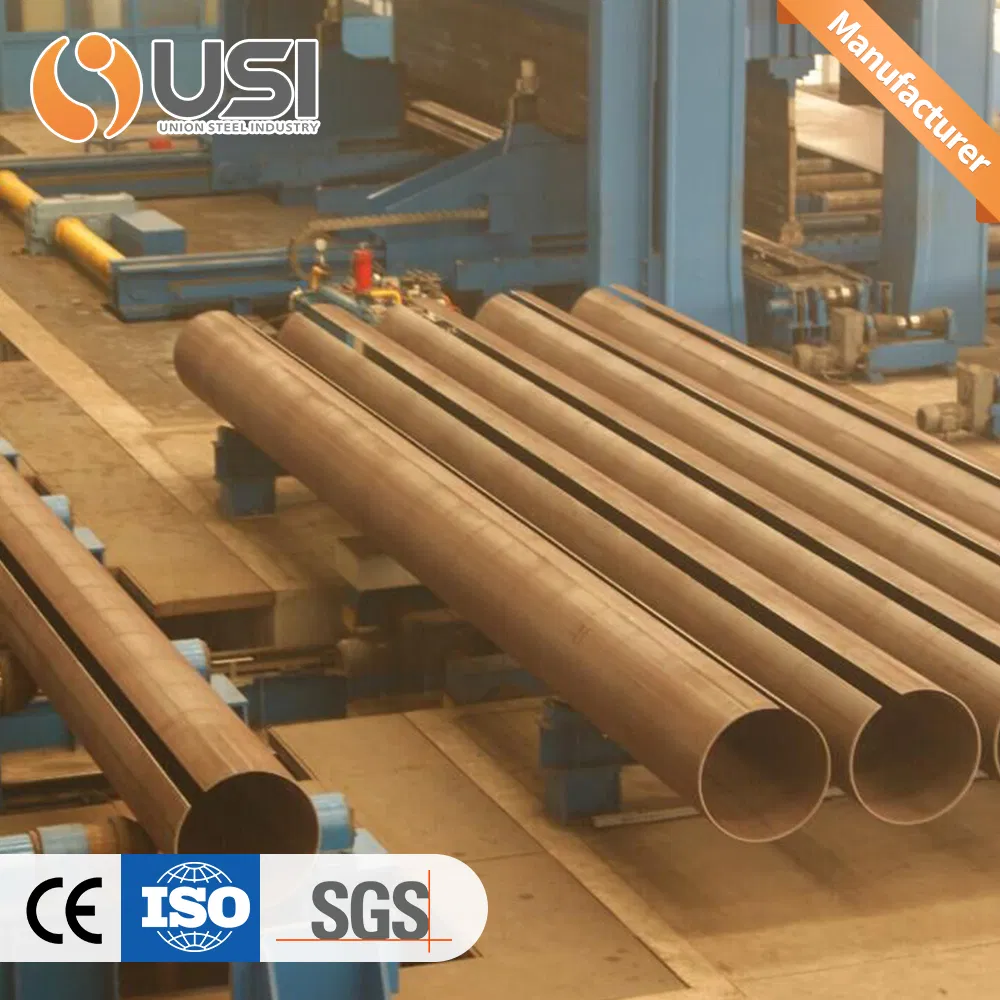 Tubos de acero al carbono de gran diámetro fabricados en China: SSAW, LSAW, ERW, Hfw para pilotes, dragado, sistemas de tuberías y componentes estructurales