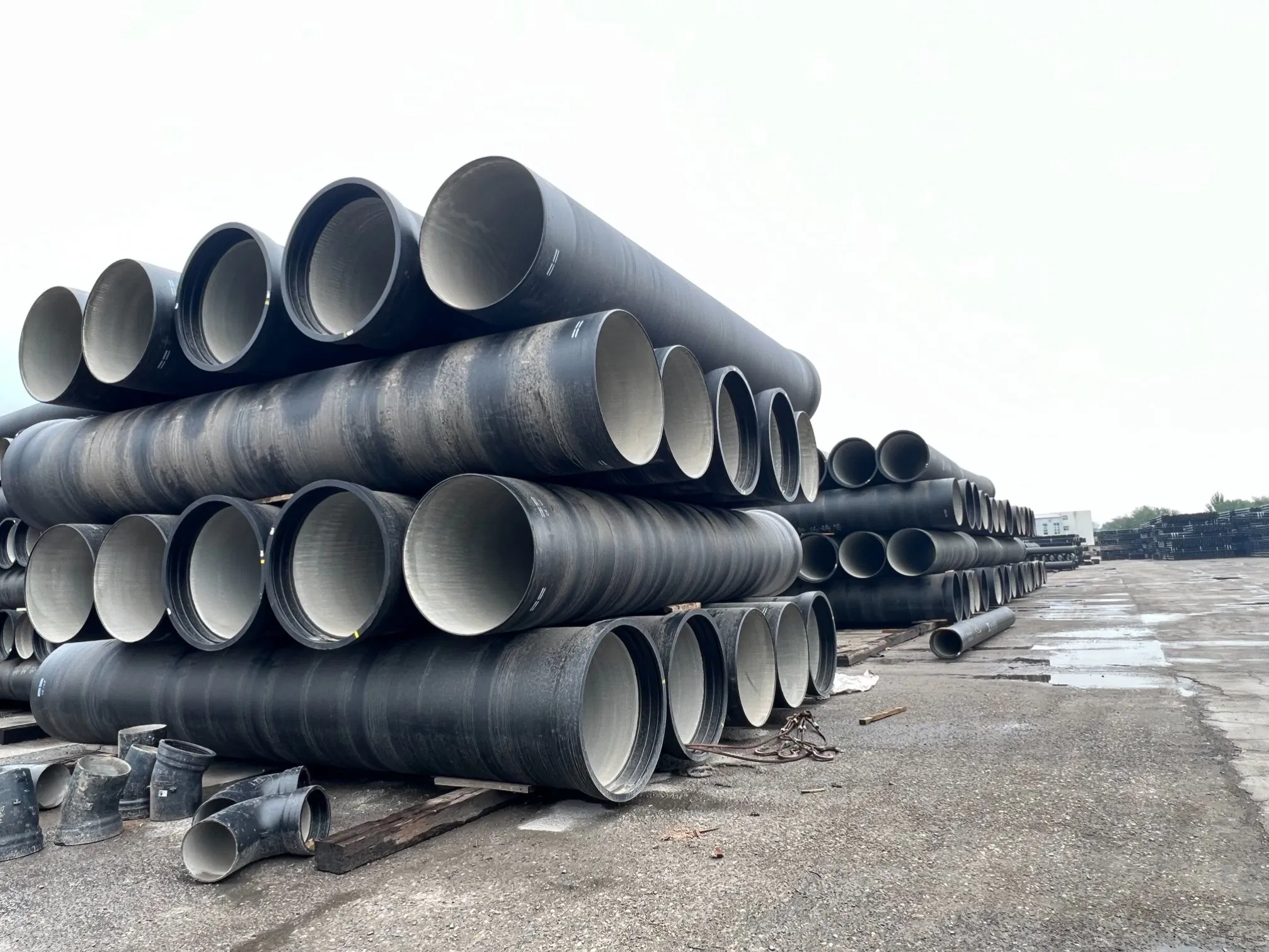 Ventas Directas de Fábrica BS En 545 20 Pulgada Clase K9 con Brida de Charco 90 Grado Tubo de Hierro Fundido Dúctil