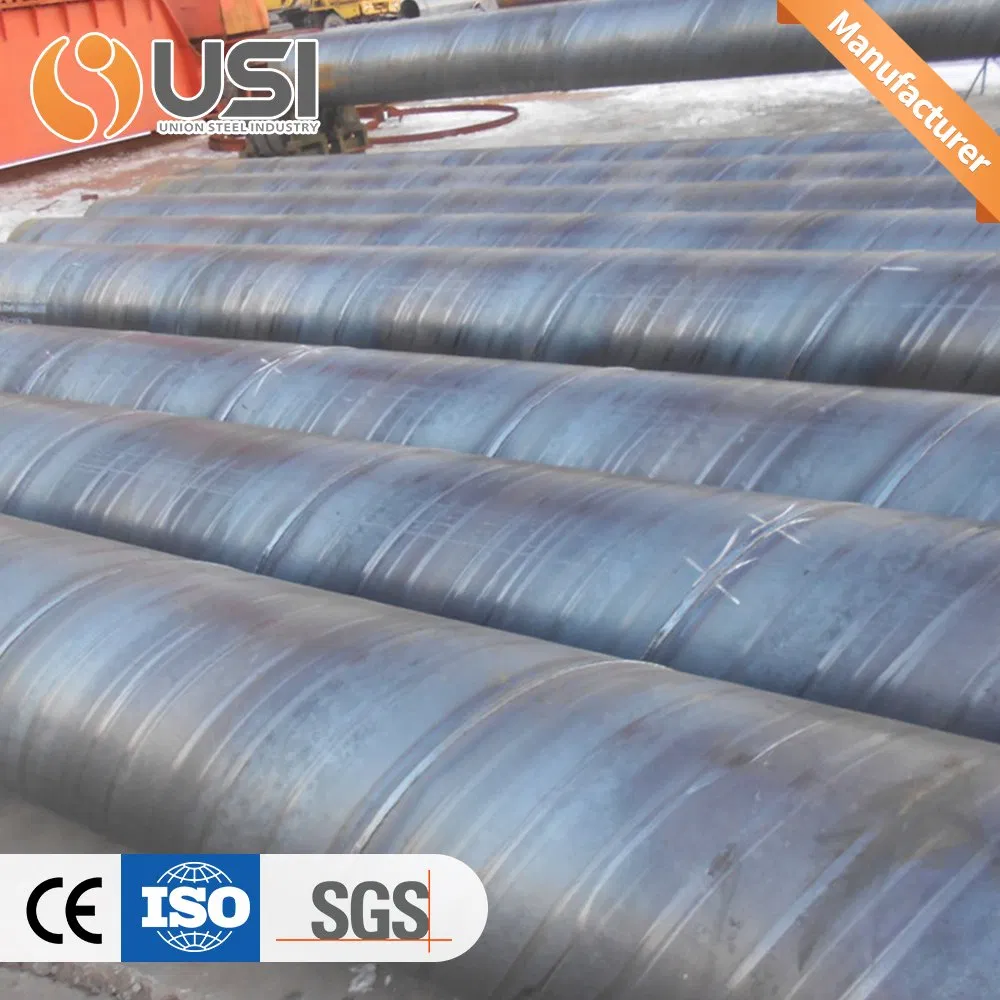 Tubería de acero SSAW, tubería de arco sumergido en espiral, tubería de acero en espiral/ Od: 219mm-4064mm/Wt: 3.2-40mm X70 Tubería SSAW soldada de fábrica, tubería de línea en ASTM