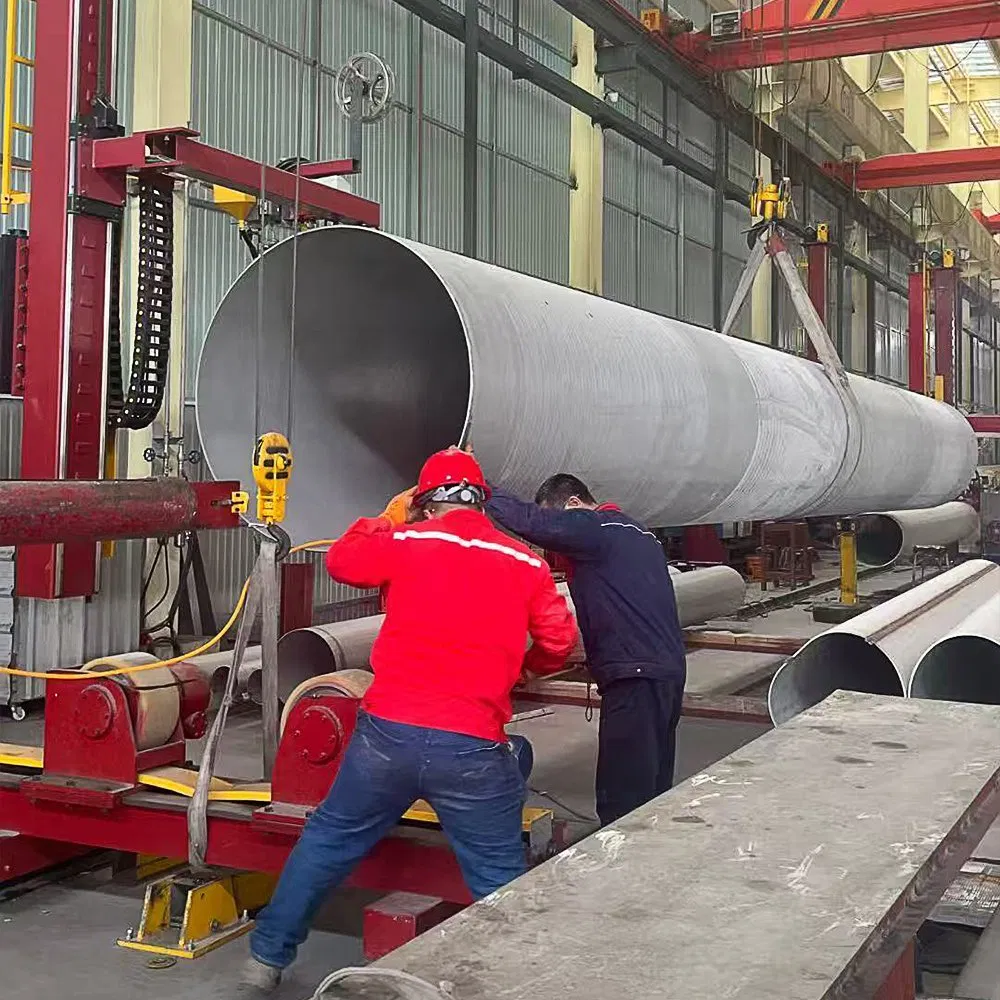 Tubería de acero al carbono de soldadura de costura recta de gran calibre Tubería de acero UOE Q195 Q235B Q355b S235jr S355jr/J0/J2 Tubería de acero