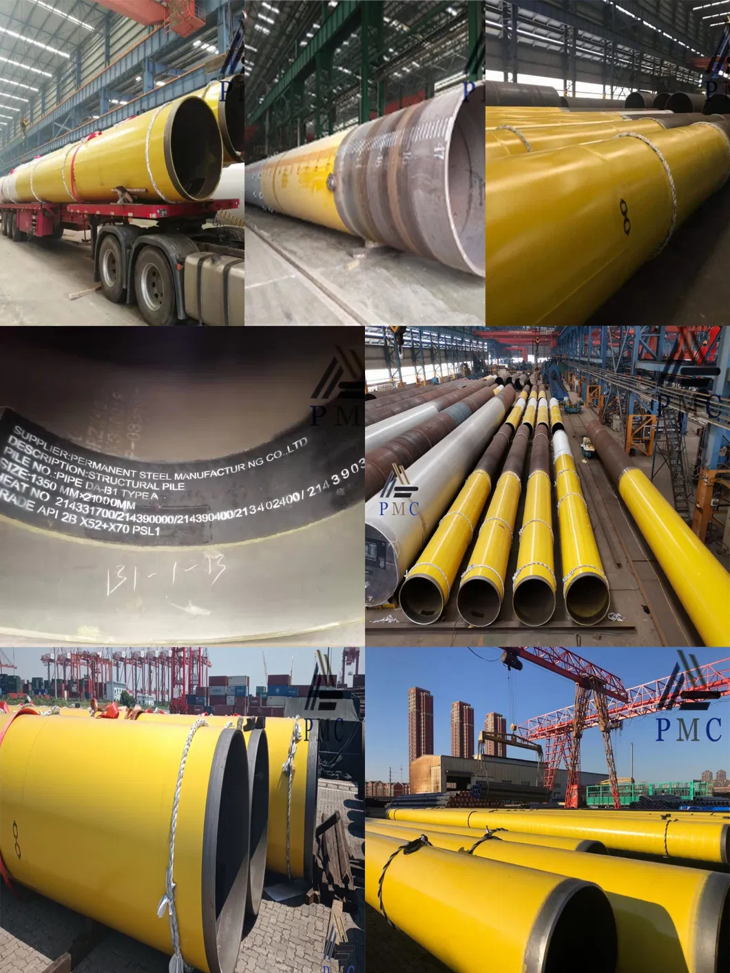 Tubería de acero de línea Gr. B de soldadura por arco sumergido longitudinal UOE Jcoe LSAW X70 X52 X60 X42 Psl2 Psl1&Psl2