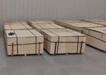 Detalle de caja de madera para exportación