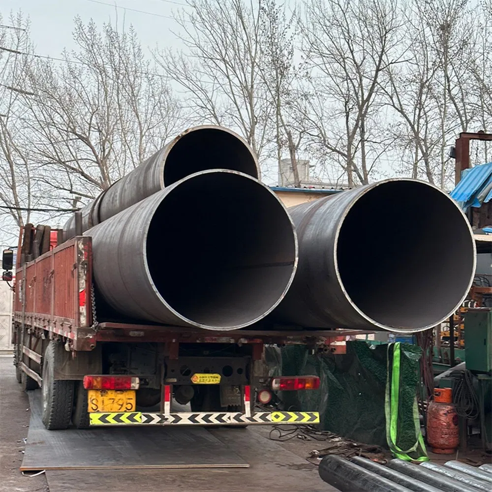 Tubería de acero al carbono de soldadura de costura recta de gran calibre Tubería de acero UOE Q195 Q235B Q355b S235jr S355jr/J0/J2 Tubería de acero