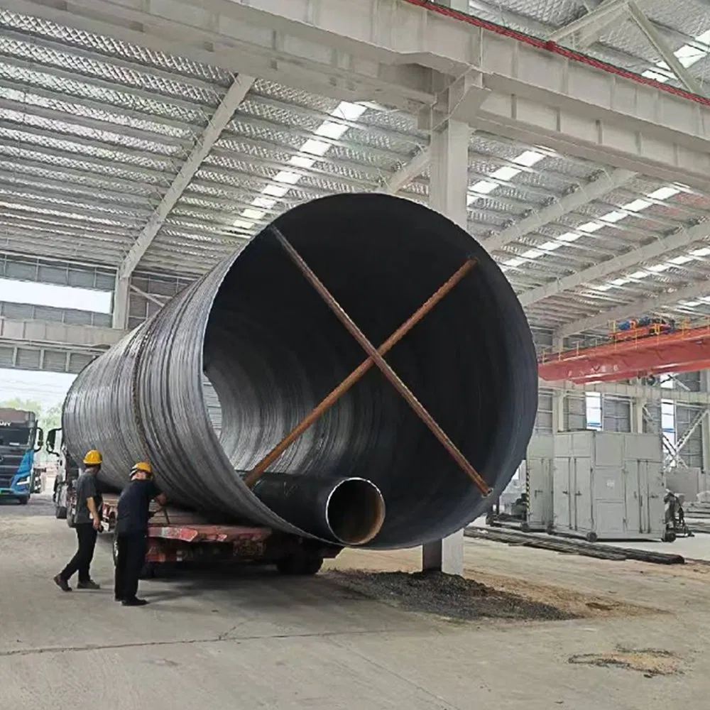 Tubería de acero al carbono de soldadura de costura recta de gran calibre Tubería de acero UOE Q195 Q235B Q355b S235jr S355jr/J0/J2 Tubería de acero