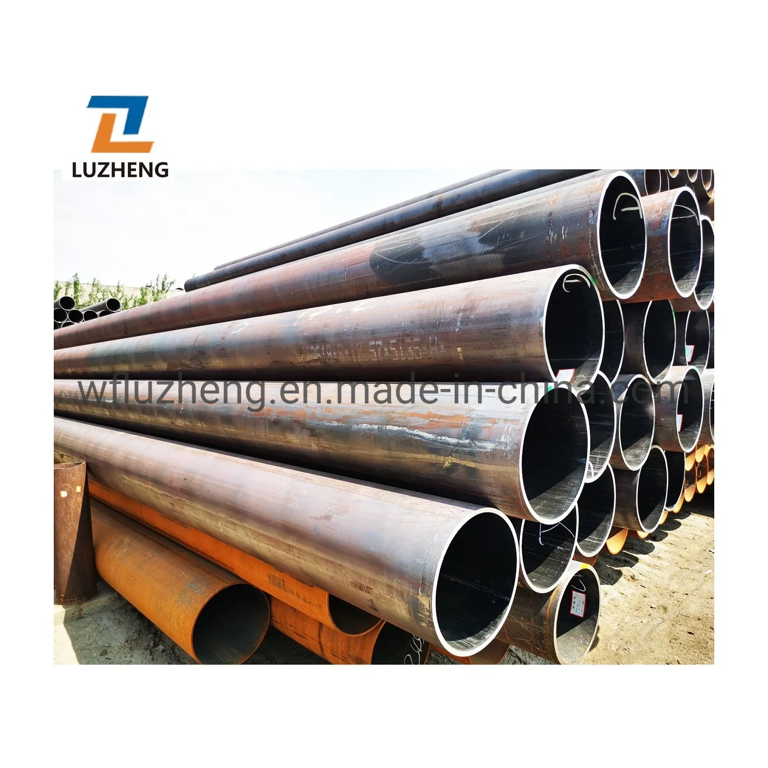 S275jr S355joh S355j2h Tubos de acero al carbono con costura doble soldada por arco LSAW para pilotes tubulares