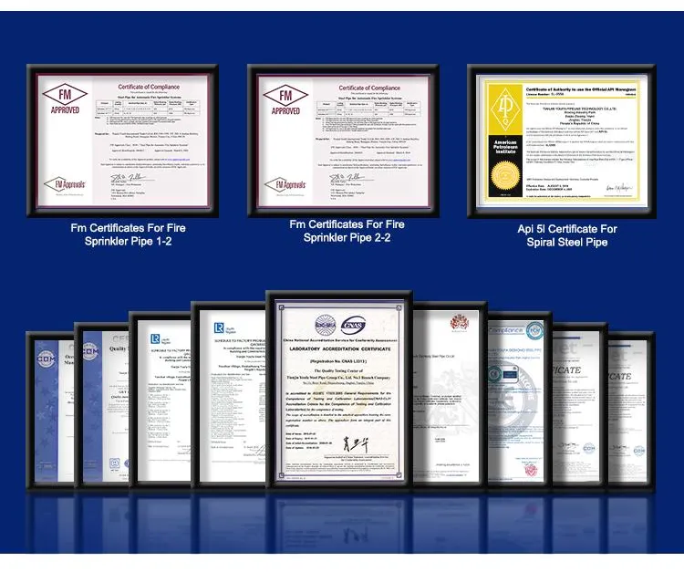 Certificados de Tuberías de acero soldadas ERW/Hfw