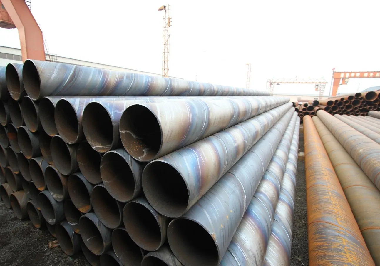 Tubo de acero SSAW - Tubo soldado por arco sumergido en espiral para la transmisión de agua / petróleo / gas