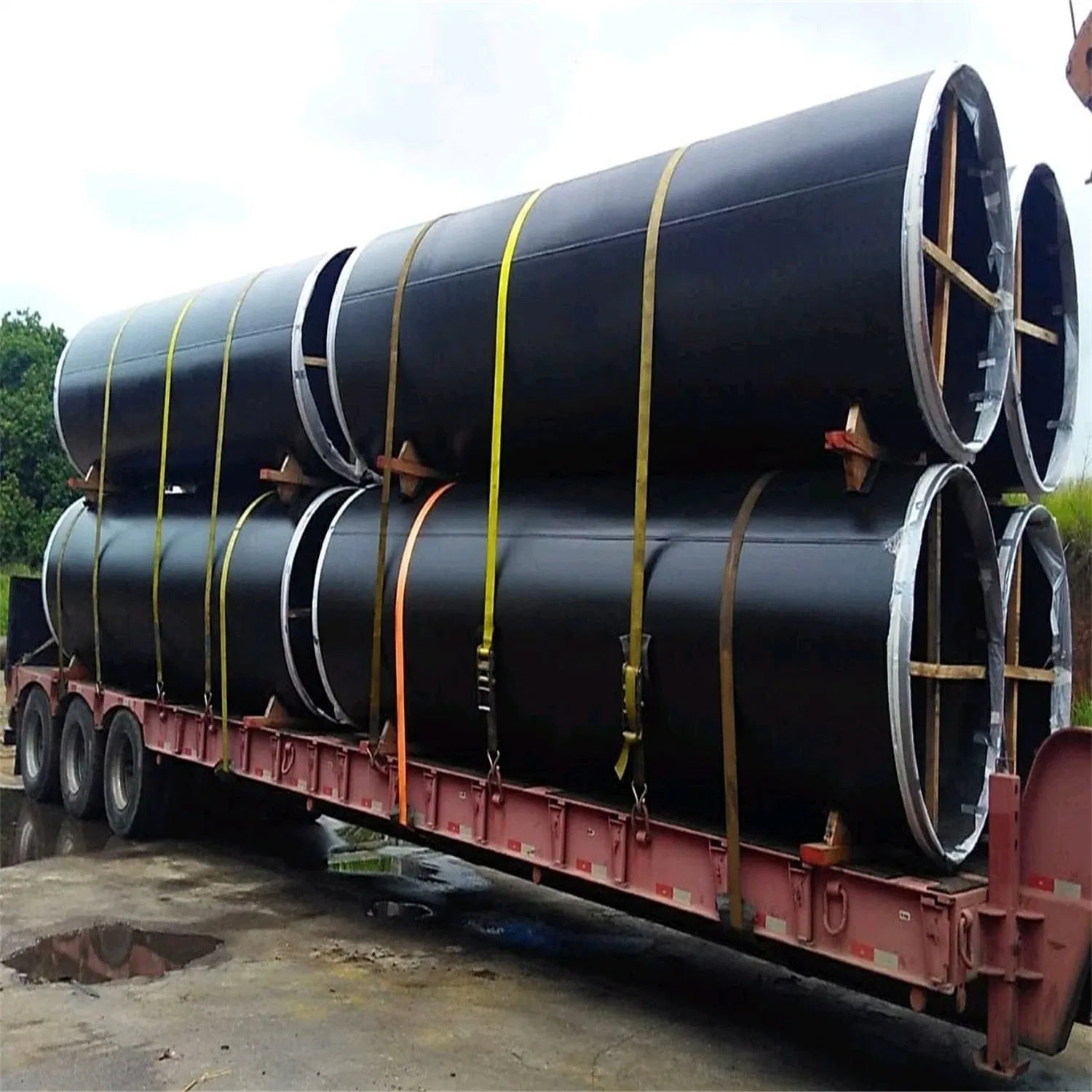 Tubería de acero LSAW Jcoe con superficie anticorrosión Fbe/ 3lpe Ect para la construcción de tuberías submarinas