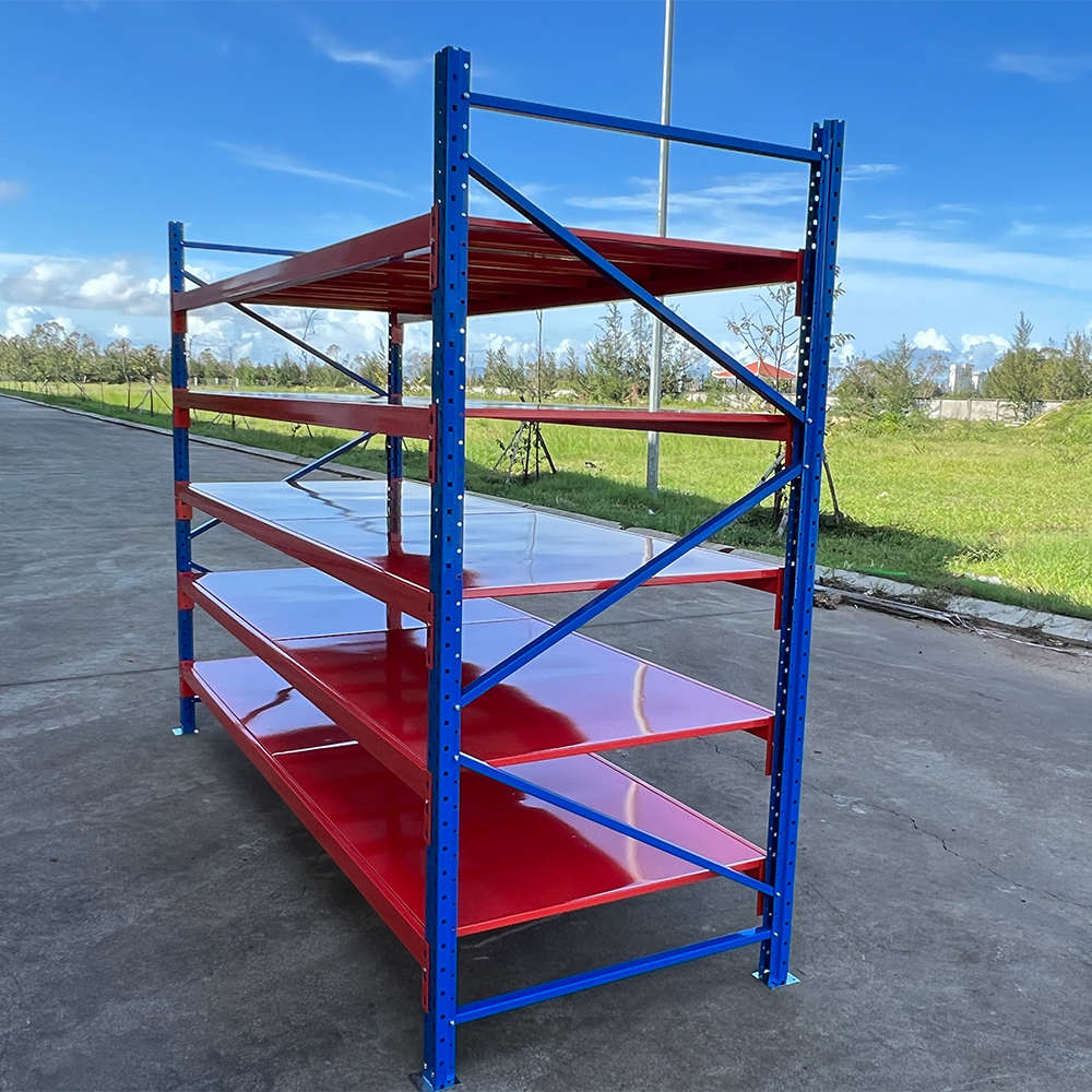 Customized 4 Tier Metal Longspan Shelving Unit Storage Racking Steel Rack Shelves