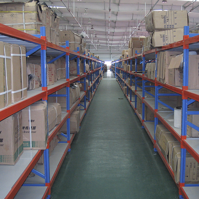 Medium Duty Adjustable 4 Tier Longspan Long Span Metal Warehouse Storage Shelving Rack Steel Boltless Medium Duty Warehouse Storage Shelf