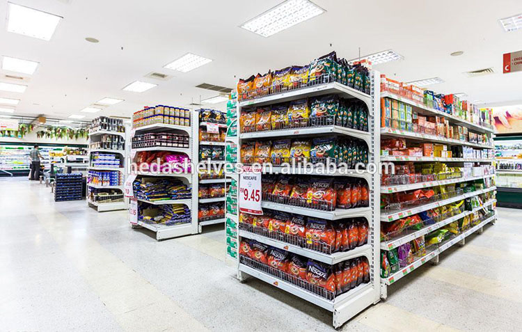 Supermarket Steel Retail Shelving Display Shop Shelves Snacks Grocery Hypermarket Display Convenience Store Multilevel Rack
