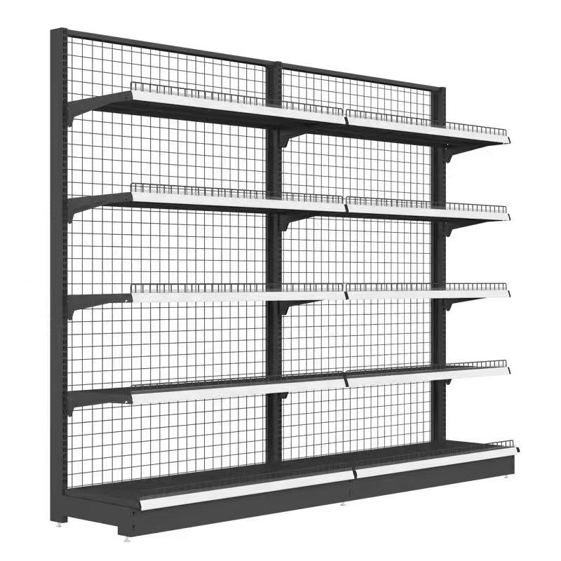 Middle Duty Shelves Back Net Gondola Metal Rack Hot Sale Supermarket Convenience Store Shelves