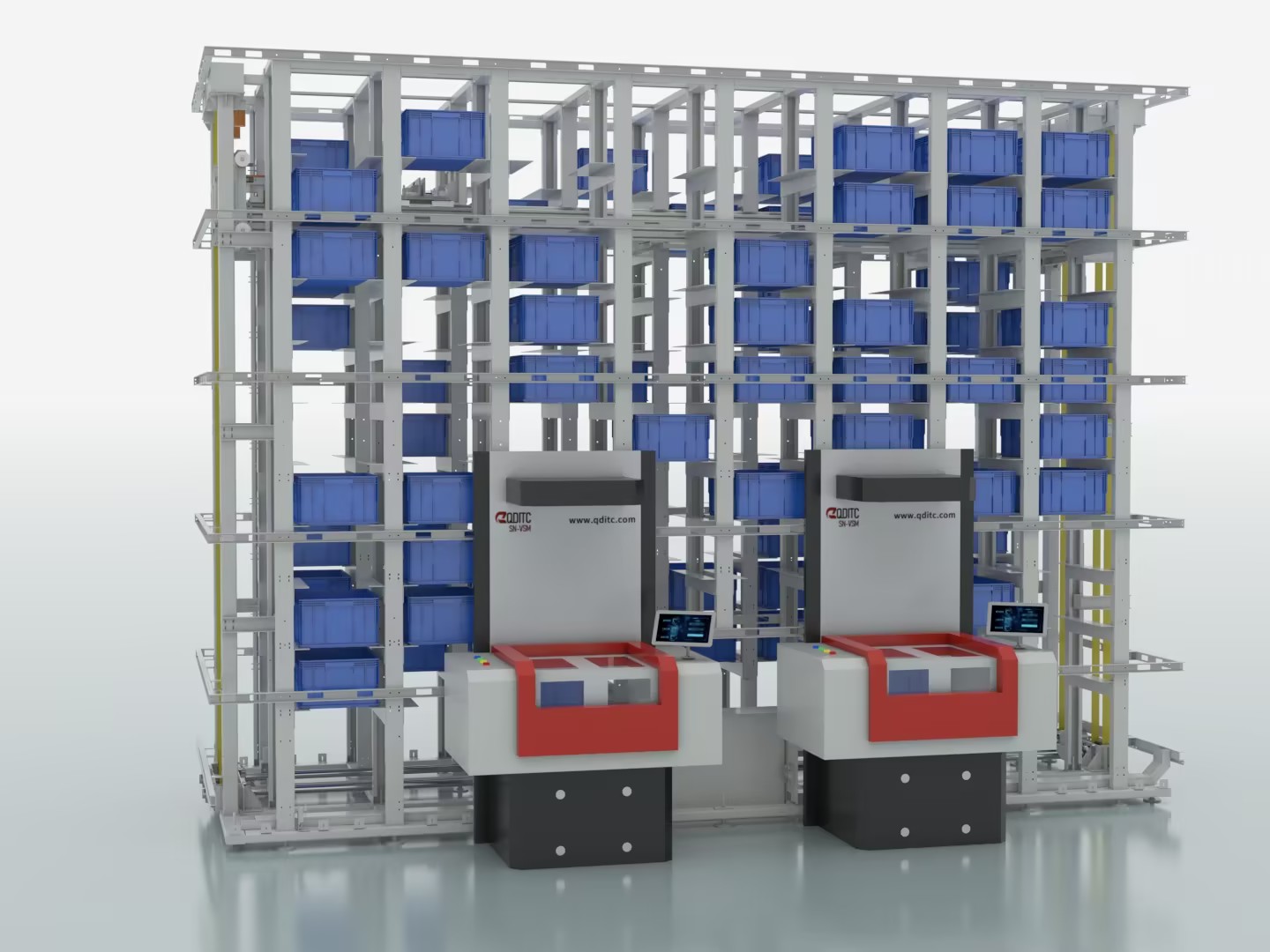 High Density Automated Vertical Sorting System Intelligent Warehouse Cargo&amp; Storage Equipment 50kg Load Smart Rack For Logistics