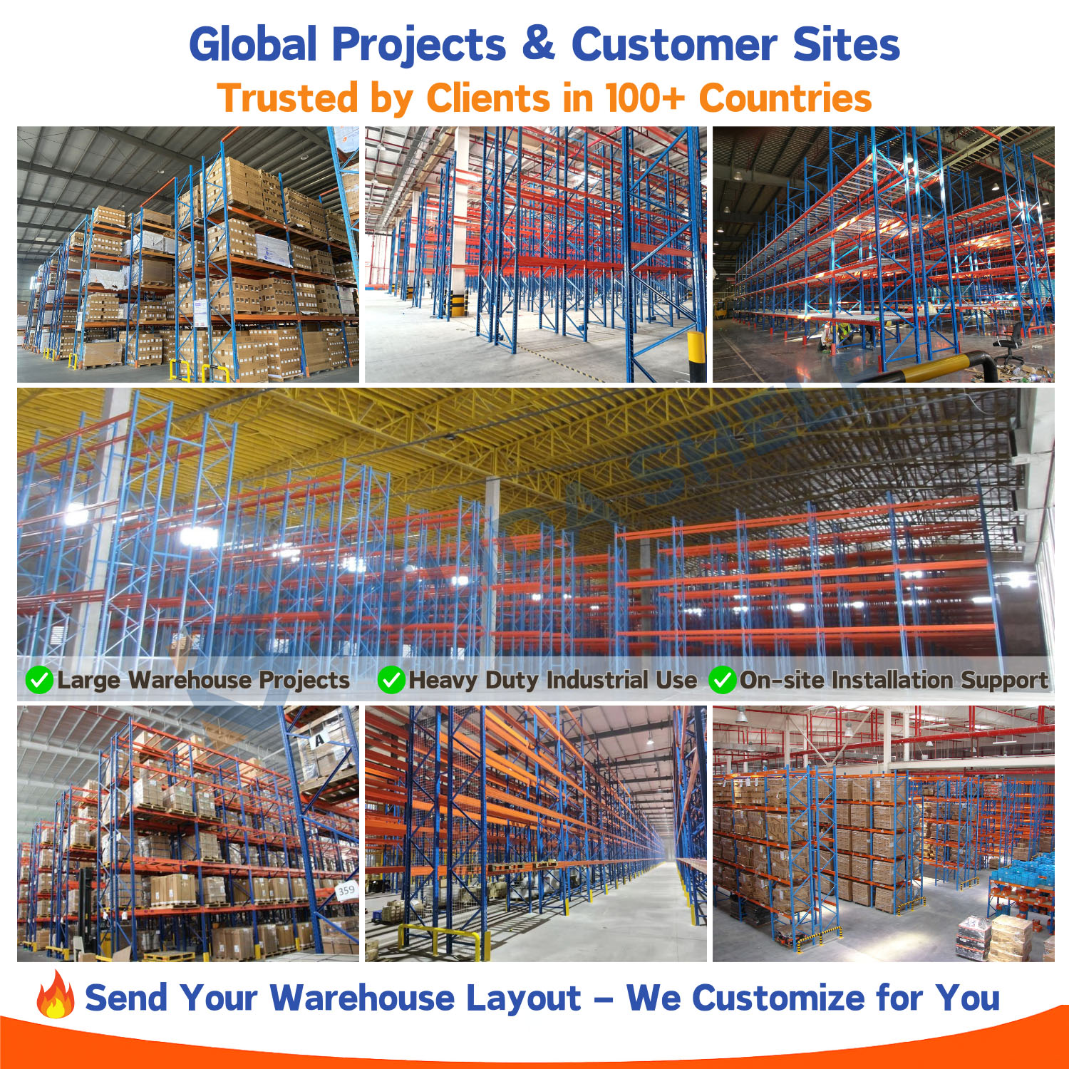 Heavy Duty Steel Double Deep Pallet Racking, 6m Height Adjustable Warehouse Racks for High-Capacity Storage