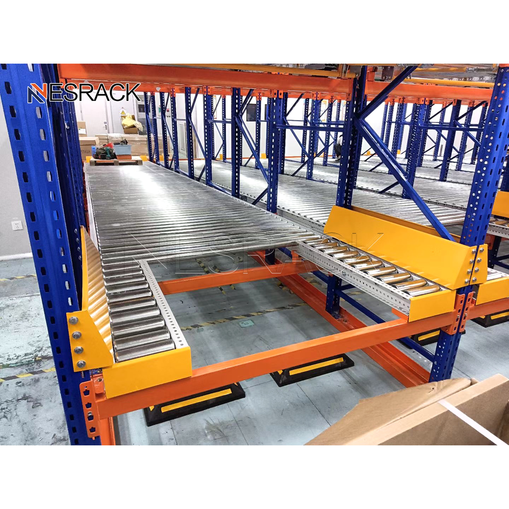 Wholesale Customized Q235B Steel Selective Warehouse Storage Gravity Carton Flow Racking Roller Rack Stacking Racks Shelves