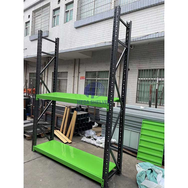 Custom Heavy Duty Shelving 300 Kg Layer Garage Black 4 Tier Warehouse Storage Metal Stacking Shelf Rack Unit for Warehouse