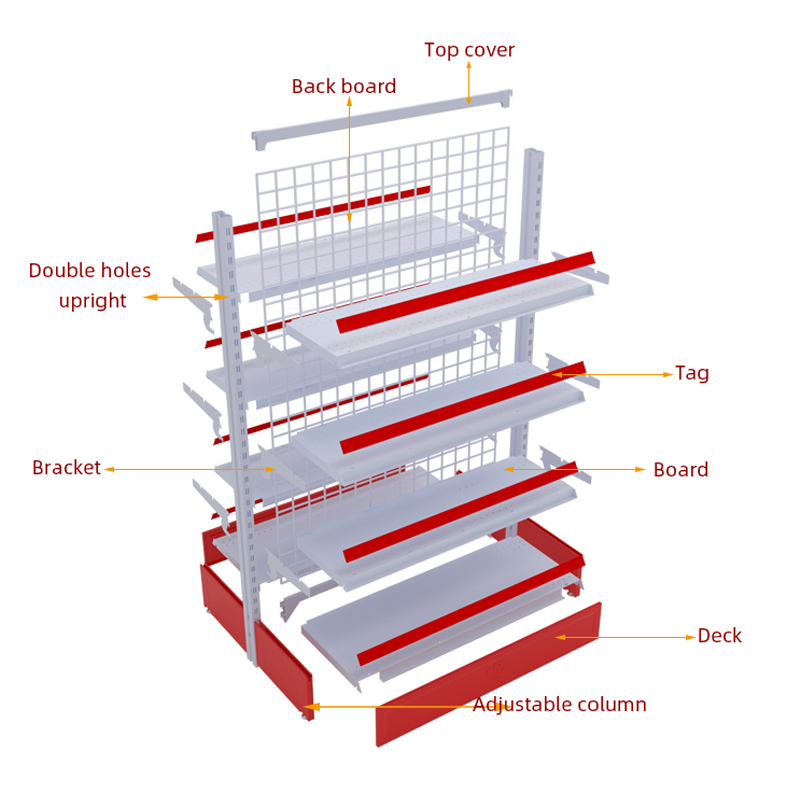 6 Layers Single Side Grocery Store Display Rack Gondola Shelf Supermarket Shelves